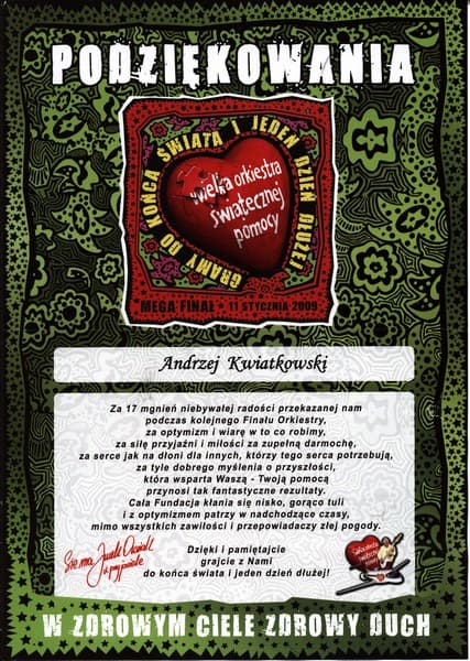 Dyplom i podziękowanie