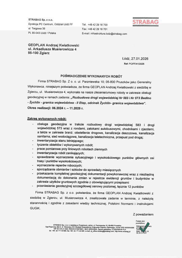 STRABAG Sp. z o.o. - referencja