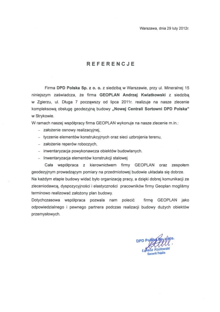 DPD Polska Sp. z o.o. - referencja