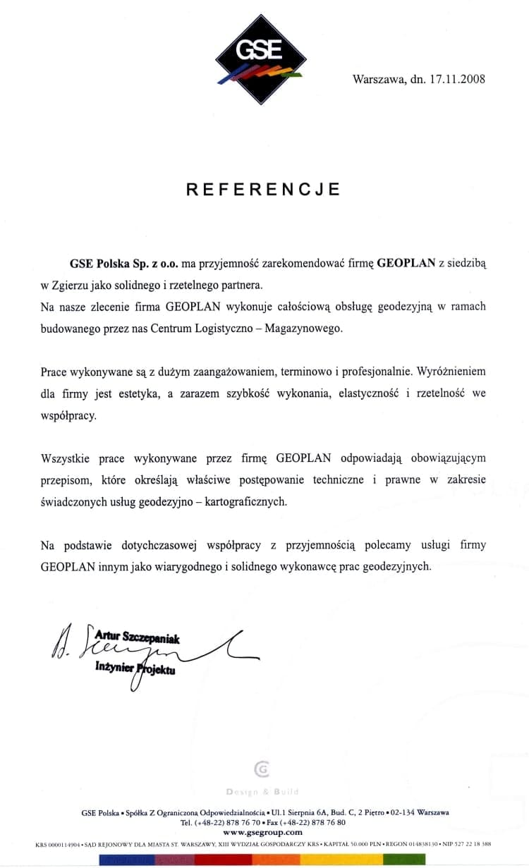 GSE - referencja
