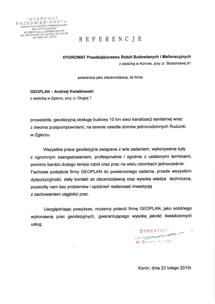 Hydrowat - referencja