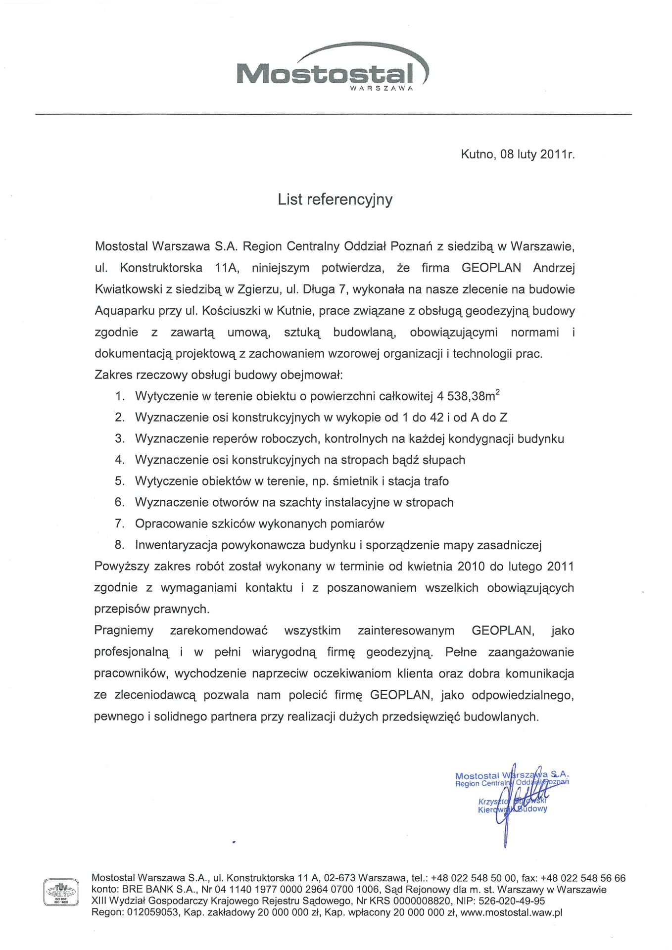 Mostostal Warszawa S.A. - referencja