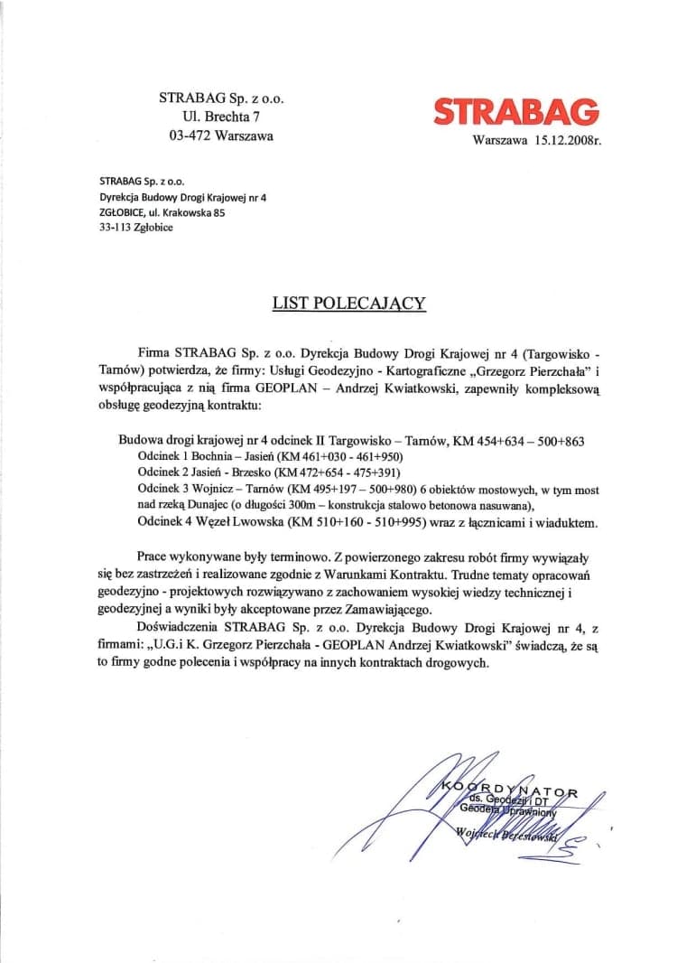 STRABAG Sp. z o.o. - referencja