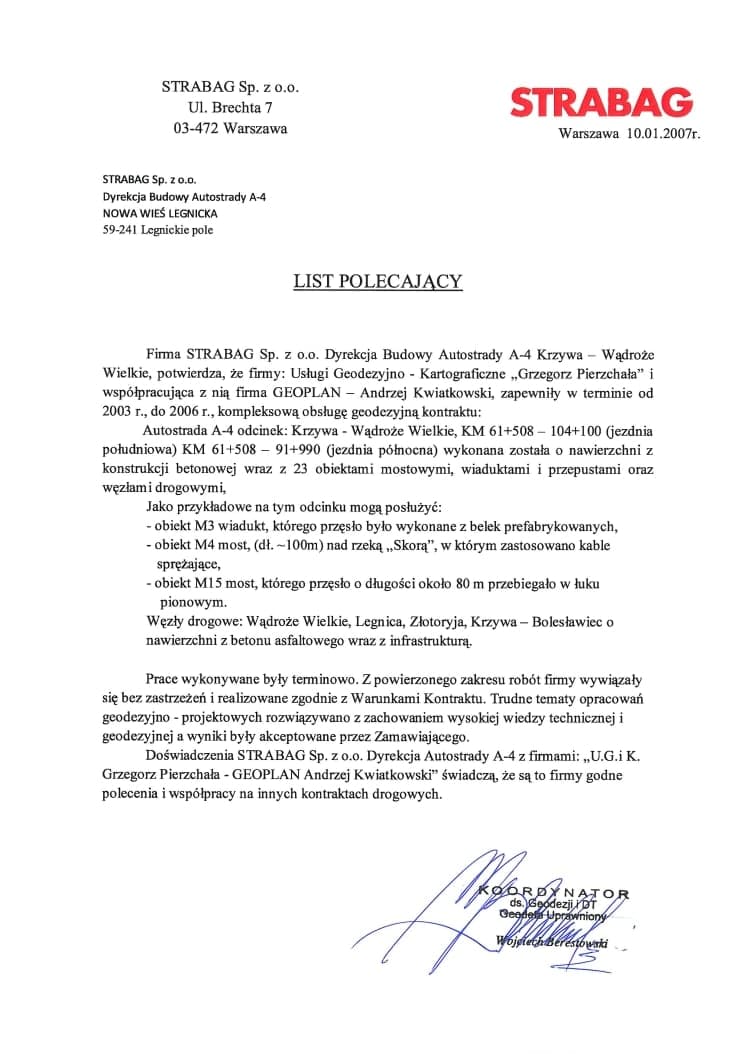 STRABAG Sp. z o.o. - referencja