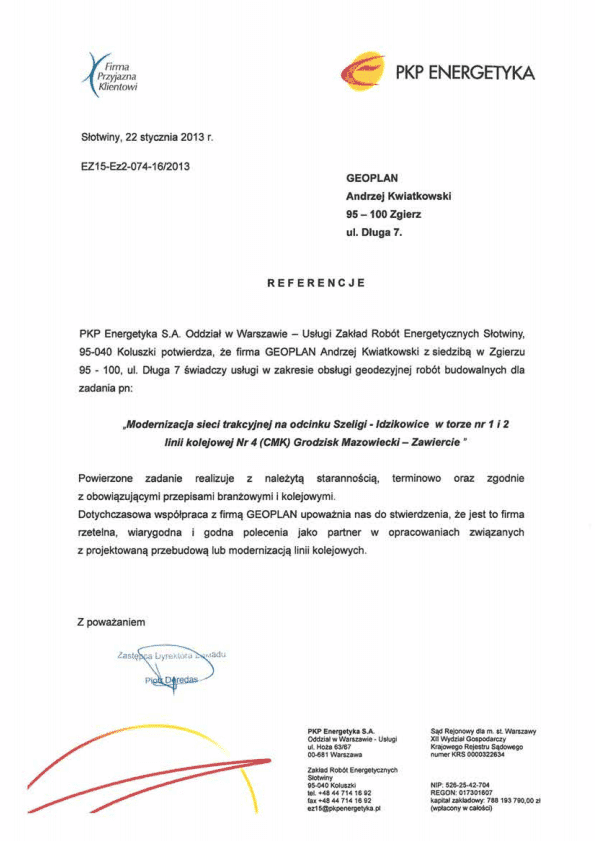 PKP Energetyka S.A. - referencja