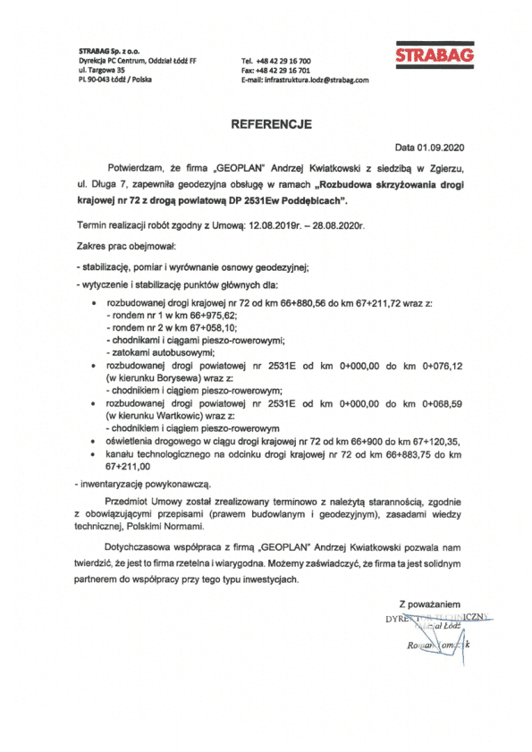 STRABAG Sp. z o.o. - referencja