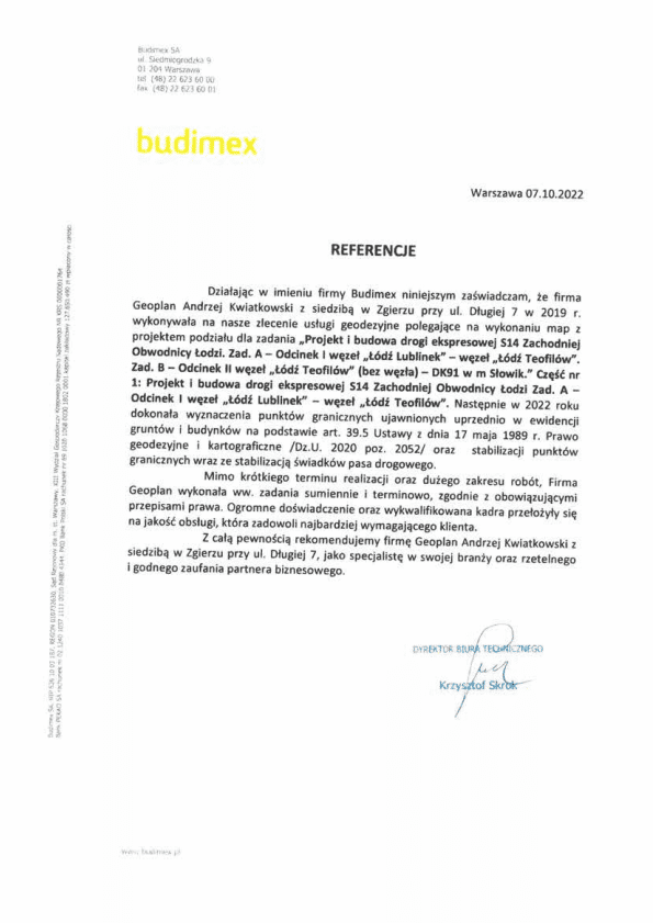BUDIMEX S.A. - referencja