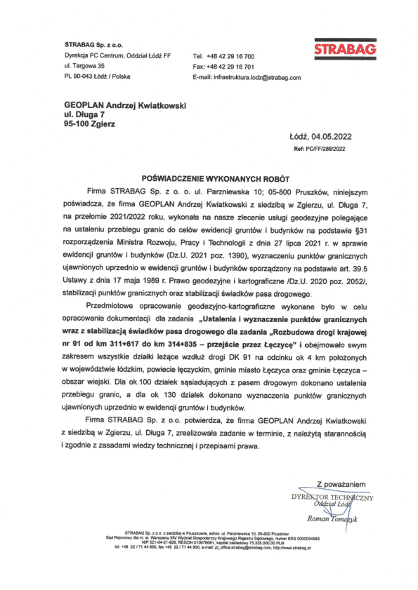 STRABAG Sp. z o.o. - referencja